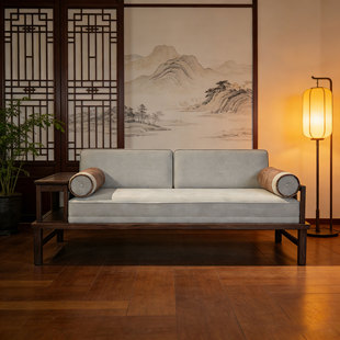 高端宋式美学黑胡桃木收纳沙发定制中式禅意办公室酒店民宿家具