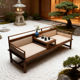 高端定制罗汉床宋式 贵妃美人榻床 美学禅意黑胡桃木客厅设计师同款