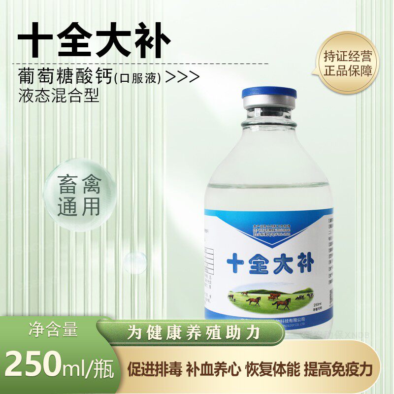 兽用十全大补用药口服液马牛羊能量合剂葡萄糖酸钙低温强心补液