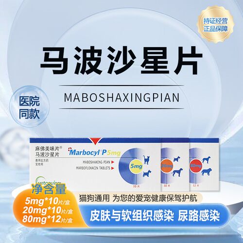威隆马波沙星片狗猫消炎尿路感染