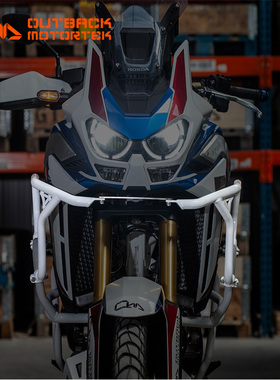 Outback Motortek白色上下部防撞杆发动机护罩和重型防滑板三件套