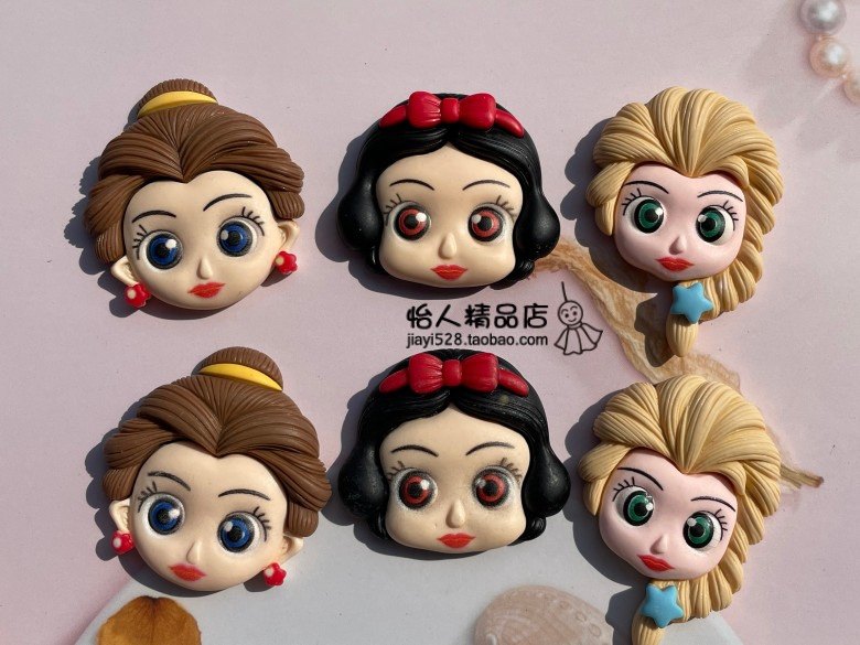 卡通网红款平底树脂公仔人物女神公主diy树脂饰品配件手机壳美容