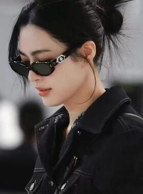 新款gm猫眼墨镜女高级感网红街拍防紫外线太阳镜韩系镶钻太阳眼镜