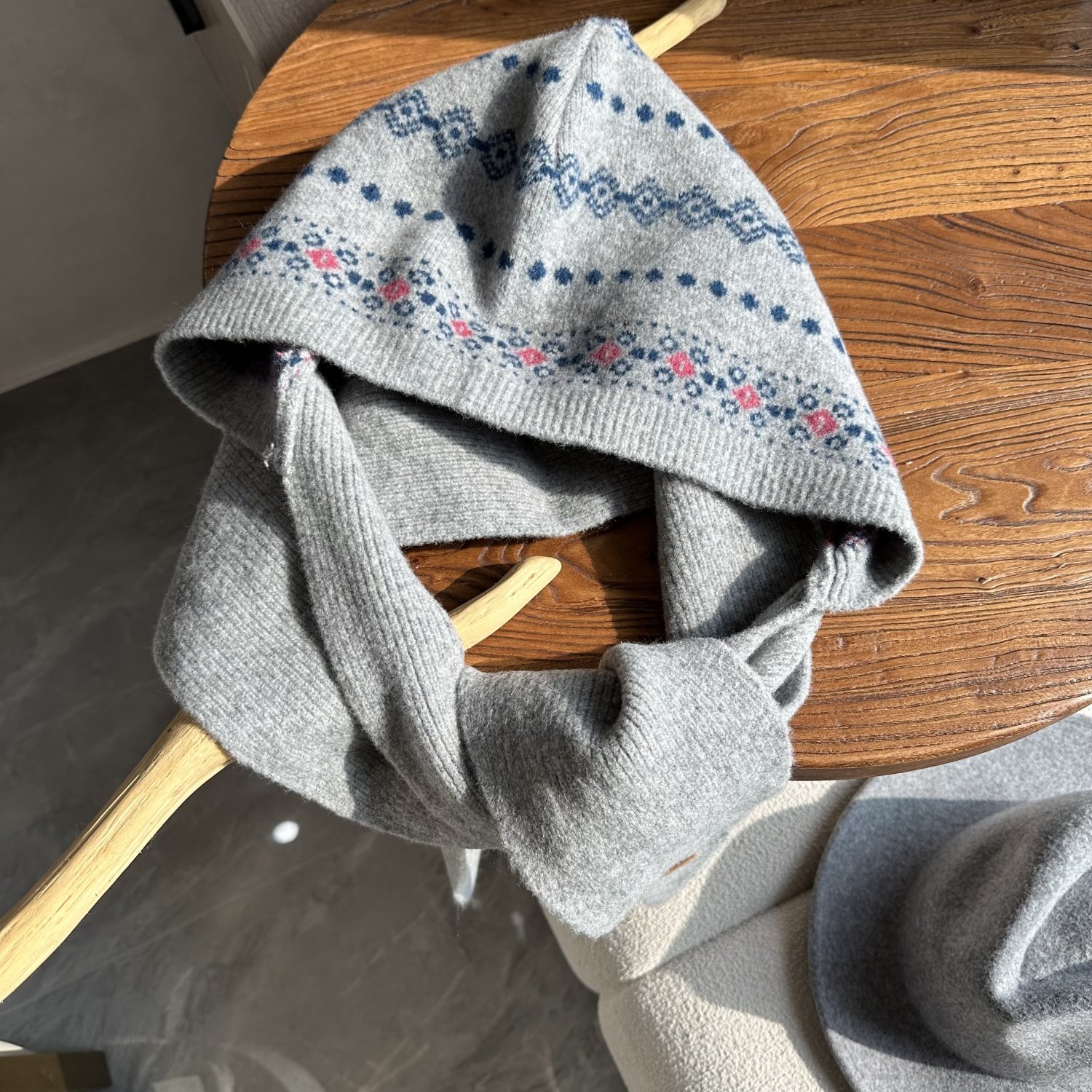 费尔岛提花羊毛针织帽女秋冬保暖围巾一体巴拉克拉法帽保暖护耳帽,服饰配件/皮带/帽子/围巾,帽子,淘宝优惠券,粉丝福利购,淘宝优惠卷