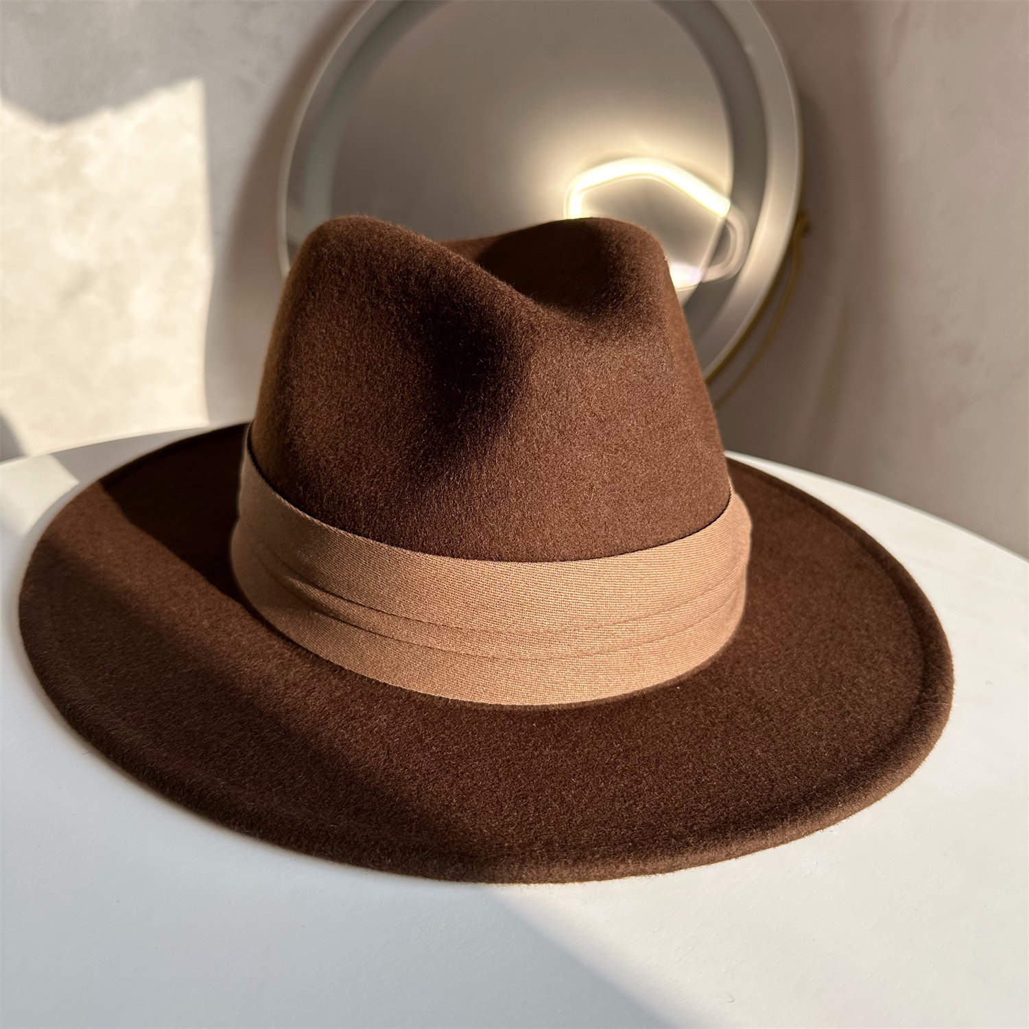 洋气咖啡色羊毛呢礼帽女秋冬复古英伦帽韩版百搭休闲毛呢爵士帽男