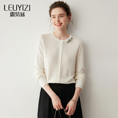 圆领针织开衫女外套薄款