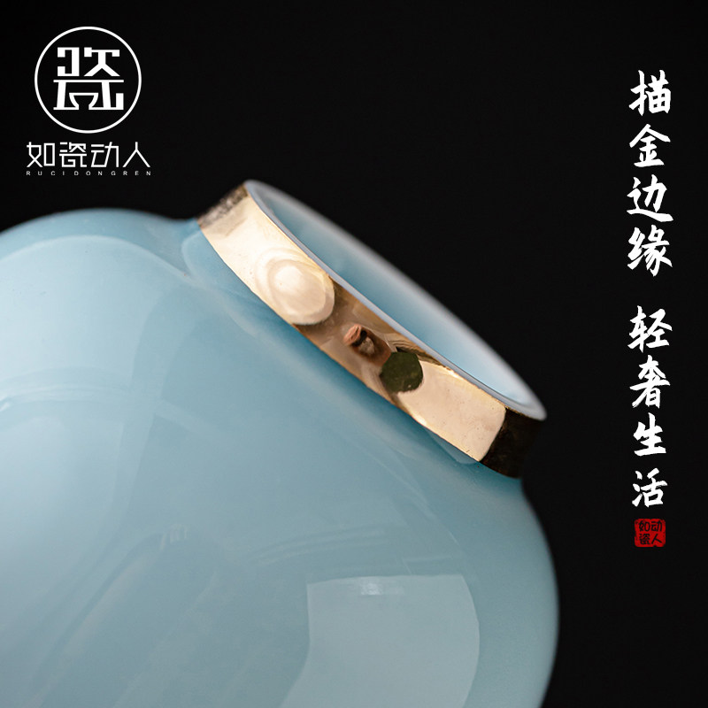 速发2025手绘三才盖碗家用功夫茶具大号防烫陶瓷敬茶盖碗茶杯单个