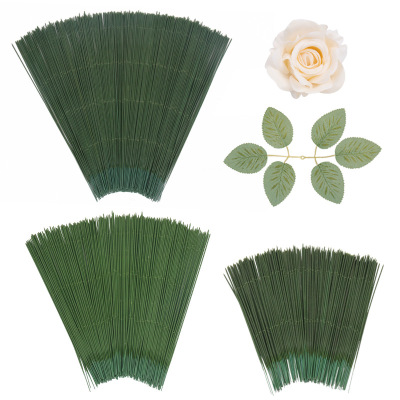 绿色仿真花花杆手工花丝网花材料