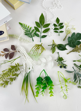 仿真绿色叶子 水草玫瑰叶婚庆花墙装饰胸花手腕花diy手工配件辅料