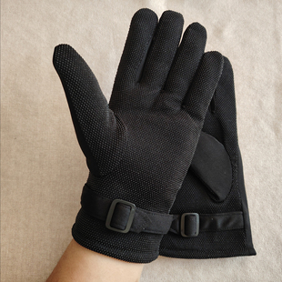 2025新款友谊冬季高级防护加绒加厚防滑保暖交通执勤黑白冬棉手套