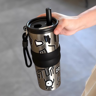 街风【暗系列】涂鸦陶瓷胆保温杯