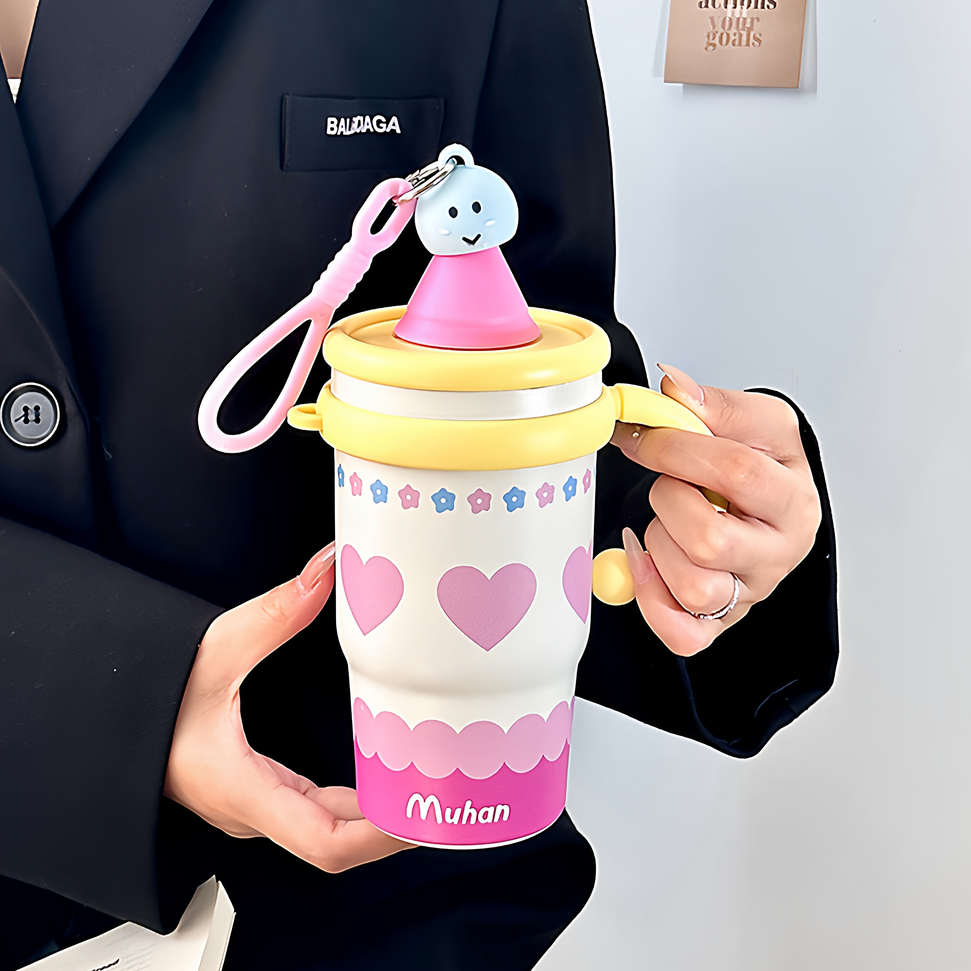 小圆顶创意把手保温杯