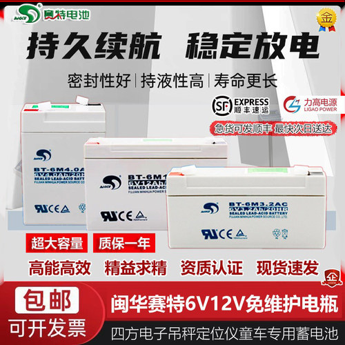 【正品】赛特电子秤童车专用电瓶
