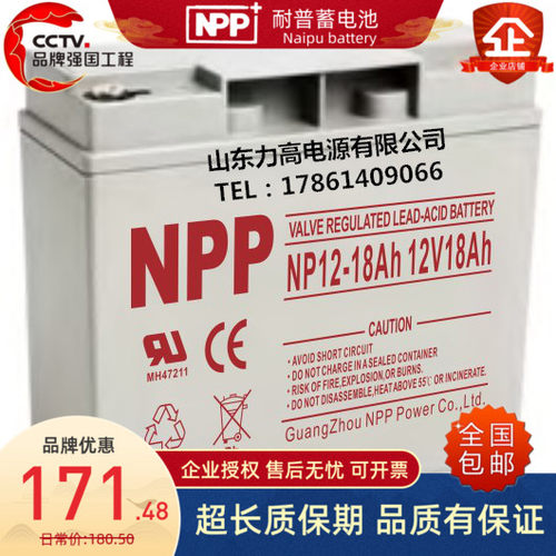 耐普NPP蓄电池 12V18AH替代12V17AH/20AH NP12-18Ah免维护UPS电池
