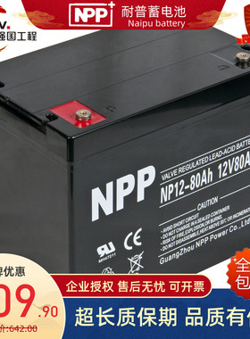 NPP耐普蓄电池NP12-80Ah/12V80AH太阳能发电机房不间断电源蓄电池