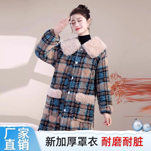女款2025年新款棉服冬季中长款加绒加厚外套保暖大褂时尚外穿罩衣