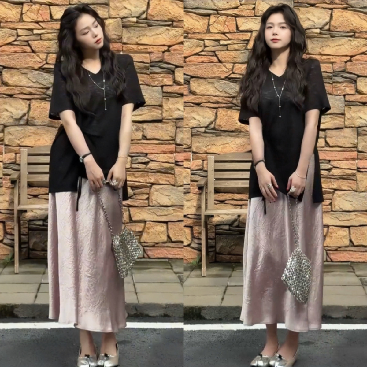 声雨竹夏天绝美漂亮小套装慵懒风时尚休闲简约短袖上衣醋酸鱼尾裙
