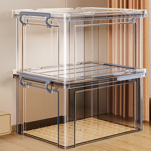 大容量透明收纳箱家用收纳盒整理盒超大加厚衣服衣物玩具塑料箱子