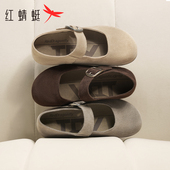 女春季 舒适软底小皮鞋 新款 圆头单鞋 休闲玛丽珍鞋 红蜻蜓勃肯鞋