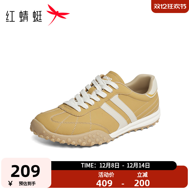 红蜻蜓男鞋2025秋季新款厚底潮流运动休闲鞋子男士外穿圆头德训鞋