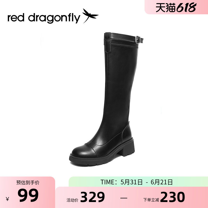 红蜻蜓骑士长筒瘦瘦靴