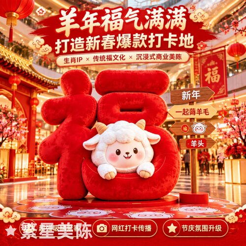 2027羊年福字大型充气气模春节
