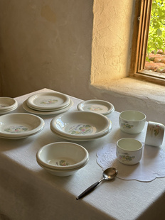 套装 NfT 卷边盘 经典 中古日本country song乡村田野房子图案餐盘