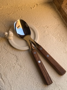 环保 出口订单 NfT 南法乡村风实木柄梨花木304不锈钢刀叉勺