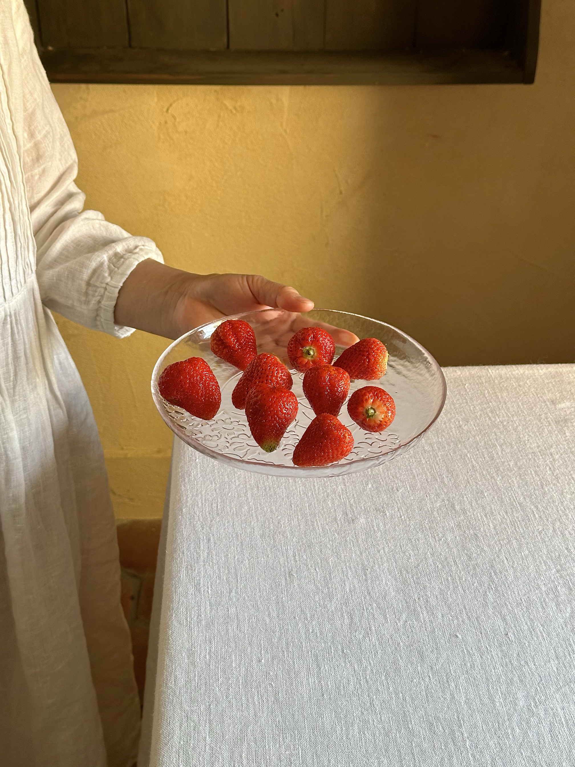 NfT 北欧原单姆明浮雕手工玻璃盘 复古水果甜品刨冰盘 凉菜沙拉盘