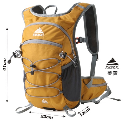 IGEAOC徒步登山背包防泼水轻便爬山运动双肩背包户外骑行水袋背包