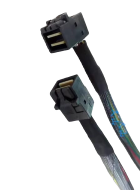 原装拆80cm95cm原装Mini HD SAS线 12G SFF-8643弯头-直头 90度