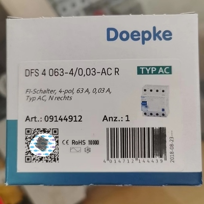 德國Doepke DFS 4 063-4/0,03-AC R漏电保护断路RCCB全新原装