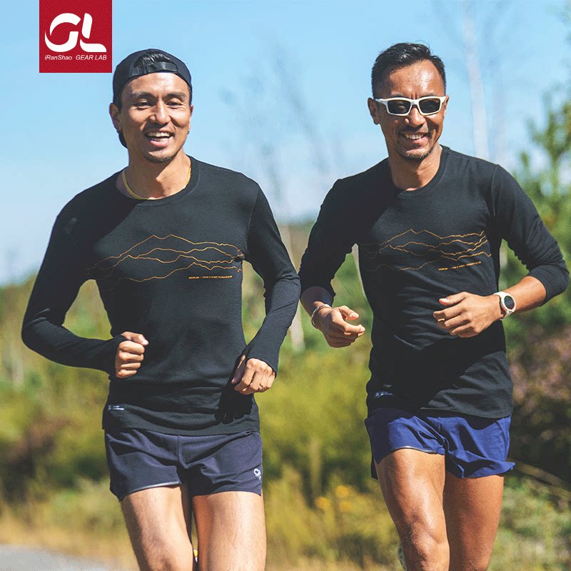 merino wool Mosaic T-shirts Mountains gearlab Combustion equipment Autumn and winter cross-country run Long sleeve T-shirtin the Sportswear/Casual Clothing , Sports sweater/Sweater  category - from Buy2taobao.com to provide professional Taobao agent buy service