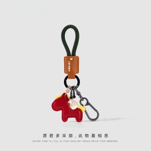 马上有钱汽车钥匙扣女精致可爱复古小马车用钥匙链挂饰品书包挂件