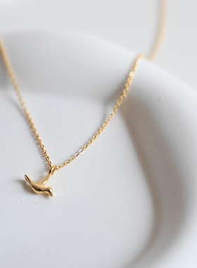 Heymen黑门银镀金小鸟项链