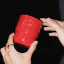 Heymen黑门 手绘苹果小红随行杯咖啡杯红色便携260ml 苹安