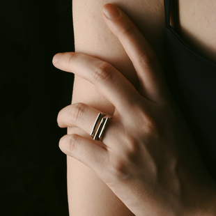 Heymen黑门 圣哉 原创设计三一刻字男女款贞洁戒925银戒指