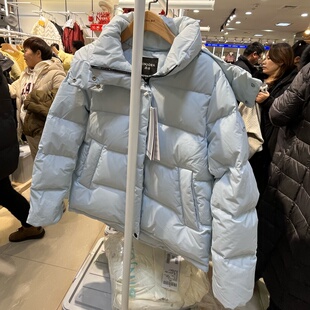 【胖东来冰洁羽绒服正品带小票】新款女款羽绒服短款连帽加厚