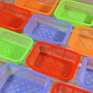 长方形杂物收纳筐塑胶摔不破超市陈列筐塑料筛子零食小箩筐小方筛