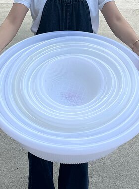 加厚圆形塑料食堂酒店厨房密眼细孔大小号漏水洗菜蔬果沥水篮篓子