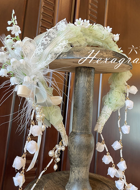 {铃兰}六芒星原创lolita手作优雅kc发箍头饰洛丽塔cla系绕身藤蔓