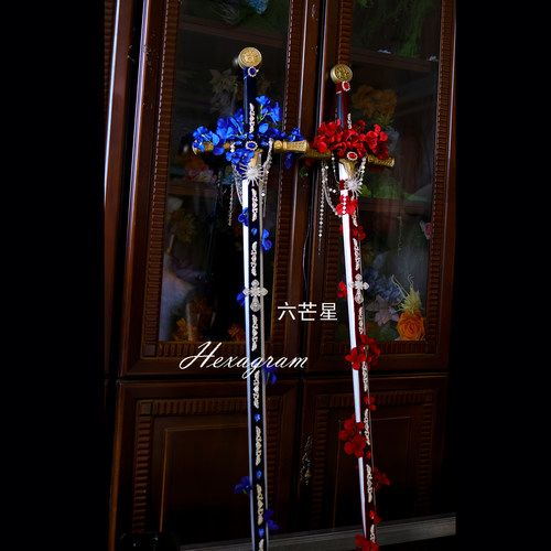 丝绒宝石六芒星复古哥特cos道具