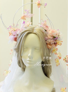 崩坏星穹铁道大昔涟cos头饰花圣母光环翁法罗斯私设六芒星lolita