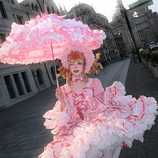 ah丝绒蛋糕lolita洛丽塔公主古早感原创宝塔尖顶晴雨防晒手作lo伞