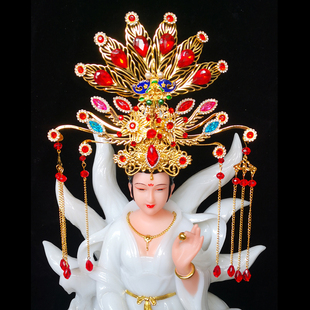 九尾狐头冠泰山奶奶凤冠黑山老太马祖妈妈头饰王母娘娘发饰神像