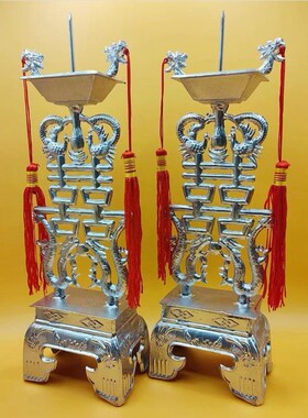 结婚烛台婚庆嫁妆锡制小双喜蜡台1对蜡烛台烛台陪嫁蜡台结婚祈福