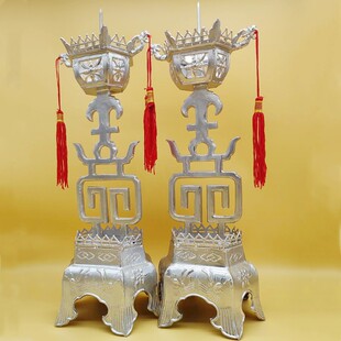 特大号寿字蜡烛台加重锡烛台家用传统烛台中式蜡台寺庙供天专用
