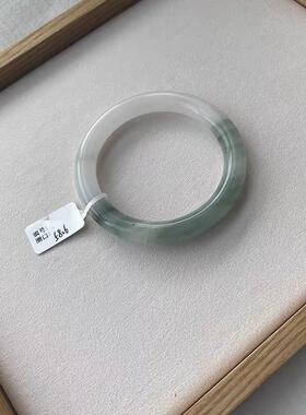 天然天山翠手镯圆条雪翠玉镯子少女款细圆条不知春飘花手镯玉镯