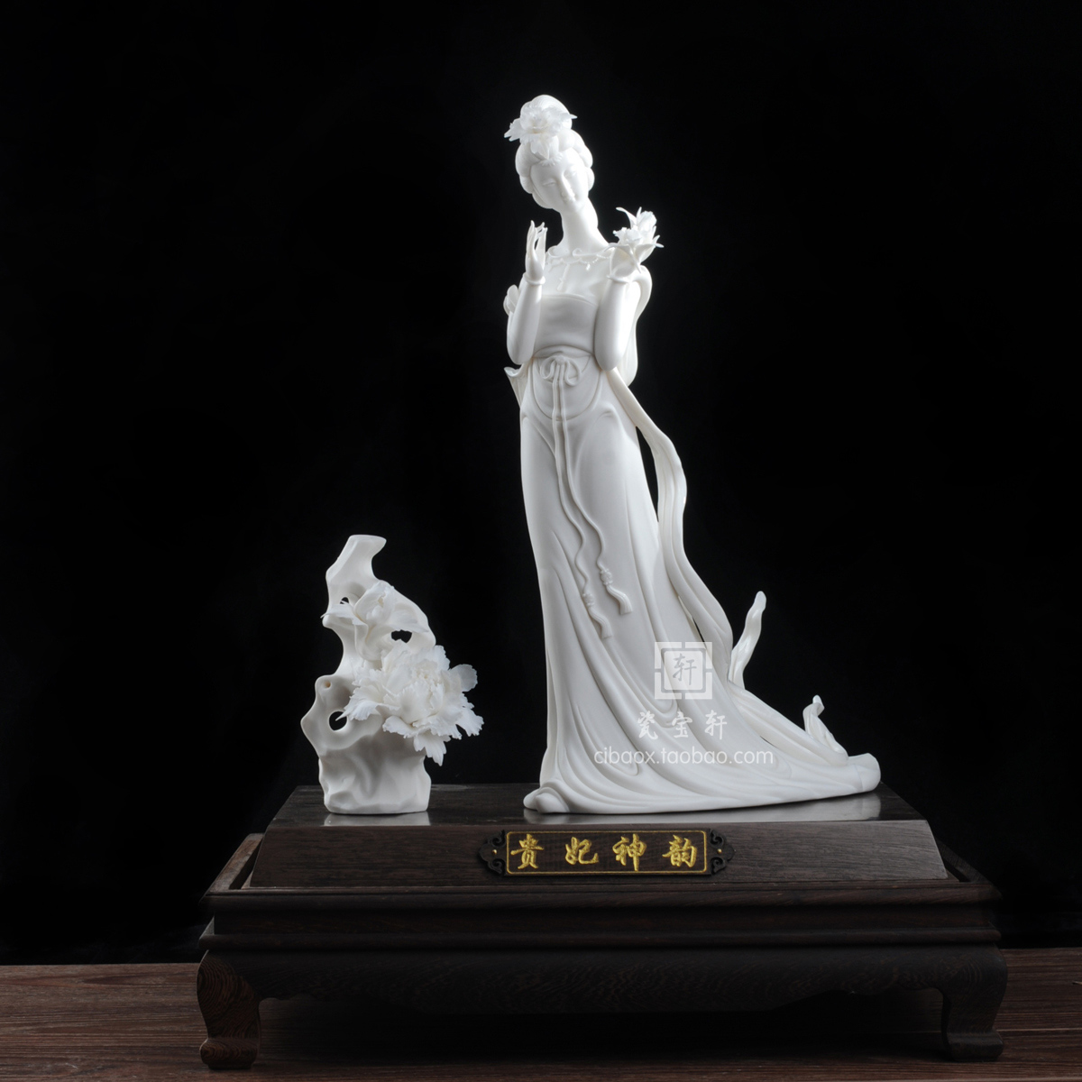 贵妃神韵德化白瓷古典仕女人物雕塑 酒柜客厅办公室工艺礼品摆件