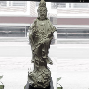 送子观音1.25米 大件德化白瓷陶瓷送子观音 供奉送子观音摆件